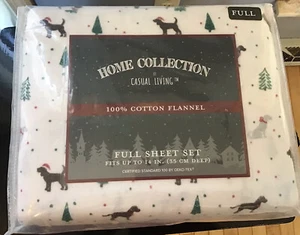 NEW Home Collection Hunde und Punkte gebürstete Baumwolle Flanell komplettes Laken - Bild 1 von 2