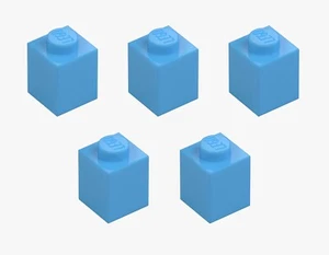 5 nuevos ladrillos LEGO azul medio 1x1 3005 azul bloque de construcción ciudad creador ladrillos - Imagen 1 de 6