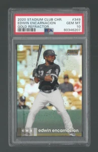Topps Stadium Club 2020 cromo Edwin Encarnación refractor dorado 12/50 PSA 10 gemas - Imagen 1 de 2