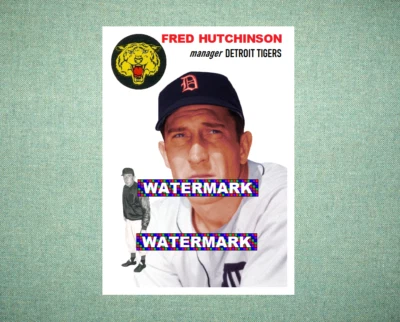 Tarjeta de arte de béisbol personalizada estilo 1954 Fred Hutchinson Detroit Tigers Foto 1 de 2