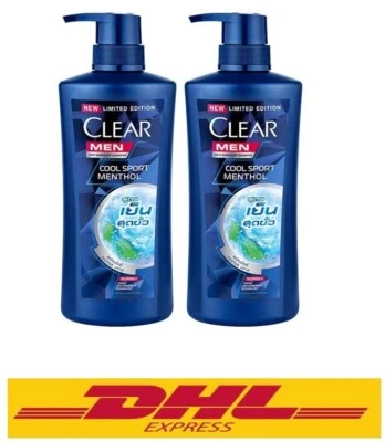 2x390ml CLEAR Men Anti-Dandruff & Nourishing Hair Shampoo Men Cool Sport Menthol - Image 1 of 4