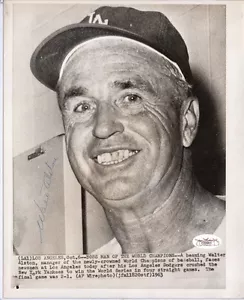 Walt Alston Signed Vintage Wire Photo 8X10 HOF JSA COA Dodgers HOF - Picture 1 of 1