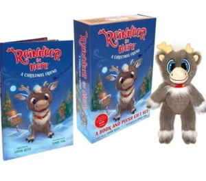 Nwt New In Box Reindeer in Here Hardcover book & Stuffed Animal Plush - Picture 1 of 9