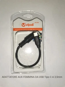 ADATTATORE AUX FEMMINA DA USB Tipo C A 3,5mm JACK CUFFIE AUDIO ALTA QUALITÀ - Foto 1 di 3