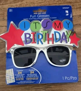 "It's My Birthday" Birthday Party Novelty Sunglasses W/ Stickers To Add Any Age - Picture 1 of 2