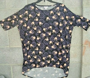 NWOT! LulaRoe Irma Disney Black Purple MINNIE MOUSE *SZ SMALL*High Low Tunic Top - Picture 1 of 5