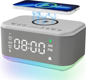 Modern Bluetooth Alarm Clock with Adjustable Brightness & Ambient Night Light - Picture 1 of 10