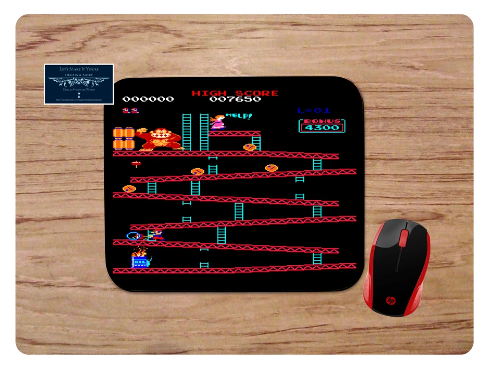 ALFOMBRA DE RATÓN PERSONALIZADA RETRO ATARI DONKEY KONG CAPTURA DE PANTALLA ALFOMBRILLA DE ESCRITORIO HOGAR ESCUELA REGALO Foto 1 de 1