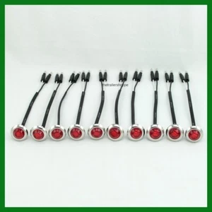 Maxxima 3/4" Side Marker Clearance light LED Red Lens Chrome Ring 10 Pc. - Picture 1 of 6