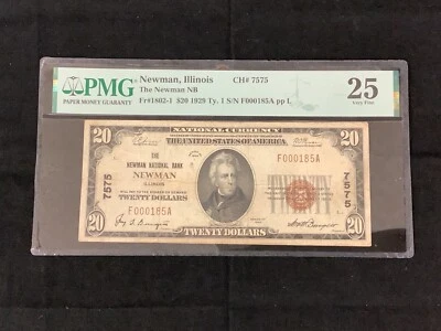 1929 $20 DOLLAR BILL BROWN SEAL NOTE. NEWMAN ILLINOIS!!! Very Fine 25!!! - Image 1 of 3