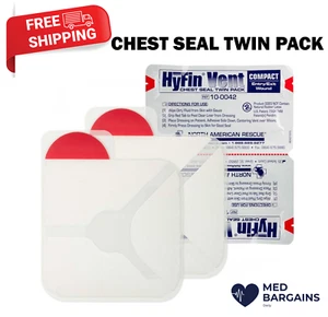 Paquete doble de emergencia con sello de pecho Hyfin Vent 10-0042 para heridas - Imagen 1 de 5