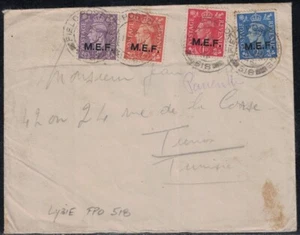 LYBIE - GRANDE BRETAGNE - FIELD POST OFFICE - 518 - SURCHARGE M.E.F - POUR TUNIS - Picture 1 of 1