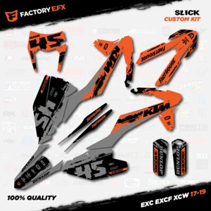 Kit de gráficos de carreras gris naranja resbaladizo adecuado para KTM 17-19 EXCF XCW 200 250 300 450 - Imagen 1 de 5