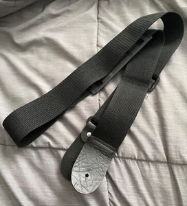 Black Nylon Guitar Strap 2” Wide Adjustable Open Box Item New Condition. - Picture 1 of 5