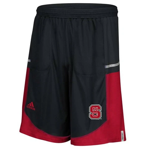NC State Wolfpack NCAA Adidas Men's Black Climalite Performance Shorts Cover