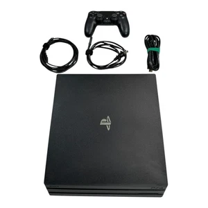 Sony PlayStation 4 Pro 1TB Schwarz CUH-7215B Konsole Bundle Controller & Kabel - Bild 1 von 16