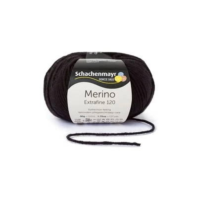 MERINO EXTRAFINE 120 von Schachenmayr - SCHWARZ (00199) - 50 g / ca. 120 m Wolle - Bild 1 von 4