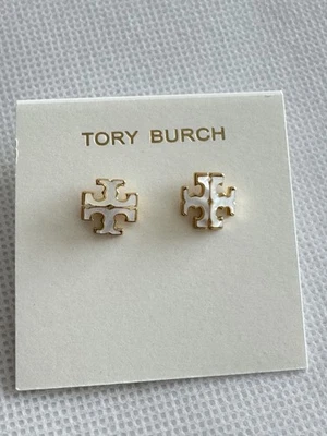 Aretes de madreperla Tory Burch Kira en colores oro amarillo. ¡Nuevo! Foto 1 de 4