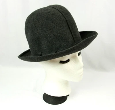 Sombrero Bowler Derby Vintage Mouchoir Mr John Fieltro Gris con Lazo Años 50 Foto 1 de 4