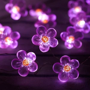 Flower String Lights,Fairy Pink Cherry Blossom String Lights 21ft 40 LEDs Wat... - Picture 1 of 9