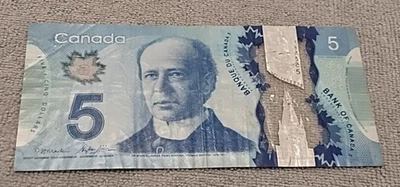 Canada $5~* Cinq Dollars Banknote, Banquet Due Canada~Bank Of Canada~five Dollar - Image 1 of 4