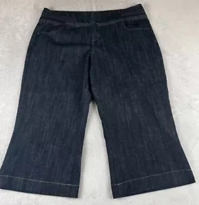 Jeans donna Maurices lavaggio scuro gamba larga denim cropped taglia 18 corto - Foto 1 di 8