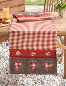 Tischläufer Tischband kariert rot weiß Alpenglück 40x150cm Mitteldecke Tischtuch - Bild 1 von 4