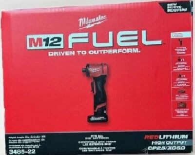 Milwaukee M12 FUEL 1/4" Right Angle Die Grinder 2 Battery Kit 12V 3485-22 NEW - Imagen 1 de 2