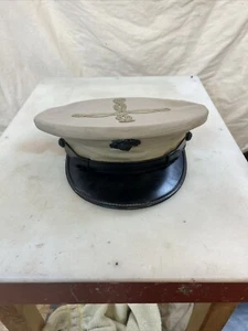 Vtg. Larcasier Brand USMC Marine Tan Uniform Officers Wool Hat Cover Sz. Unknown - Picture 1 of 6