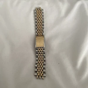 Seiko Watch Band Gold & SilverTone Tri Folding Clasp Stainless Steel Maybe 10mm? - Picture 1 of 8