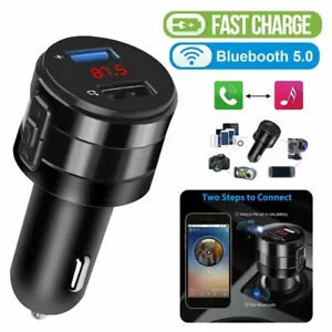 Car FM Transmitter Wireless Bluetooth Dual USB Charger MP3 Player USB Charger - Picture 1 of 9