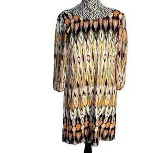TULLE BY ANTHROPOLOGIE Vintage 1960's Inspired Sheath Geometric Print Dress M/S - Picture 1 of 7