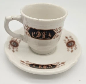 Vintage Syracuse China Grecian Pattern Demitasse Cup and Saucer Restaurant Ware - Picture 1 of 11
