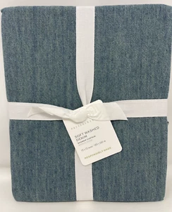 New Pottery Barn Soft Washed Denim Shower Curtain 72" - Picture 1 of 3