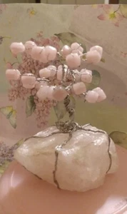 Rose Quartz Wire Bonsai Healing Tree - Picture 1 of 3