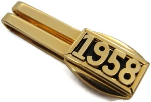"Accesorios de vestir vintage para hombre Swank Tie Bar tono dorado ""1958" vintage - Imagen 1 de 8
