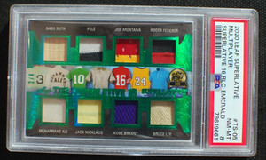 🌟 RUTH PELE MESSI KOBE LEE 2020 Leaf Superlative 16 HOF GU Relic /4 - PSA POP 1