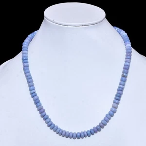 Lavender Opal Plain Rondelle Beads Necklace, Opal Beads Jewelry, Opal Gemstone - Picture 1 of 3