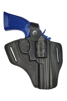 R4 Leather Revolver Holster fits COLT PYTHON 4 inch barrel black VlaMiTex - Image 1 of 4