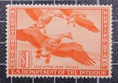 Scott RW11 1944 $1.00 Duck Stamp OG MH PSE Cert Graded 90 SCV $67.50 - Image 1 of 3