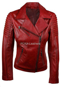Classy Style Women Rider Authentic Sheepskin Real Leather Jacket Motorcycle Coat