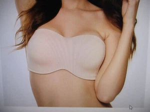 NWT DELIMIRA Women's Strapless Bra Unlined Underwire Minimizer Size 34D Beige - Picture 1 of 11