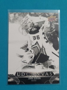 2023-24 Upper Deck Series 1 - John Gibson UD Canvas #C3 (Black & White)
