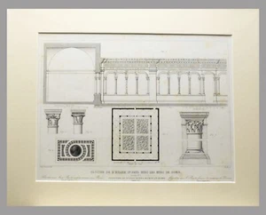 (P1) 1857 Incisione originale con passepartou ARCHITETTURA - (05642) - Foto 1 di 2