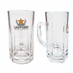SAPPORO 2 x BEER TANKARD PINT GLASSES 620/500ml BNWOB JAPAN MAN CAVE - Picture 1 of 1
