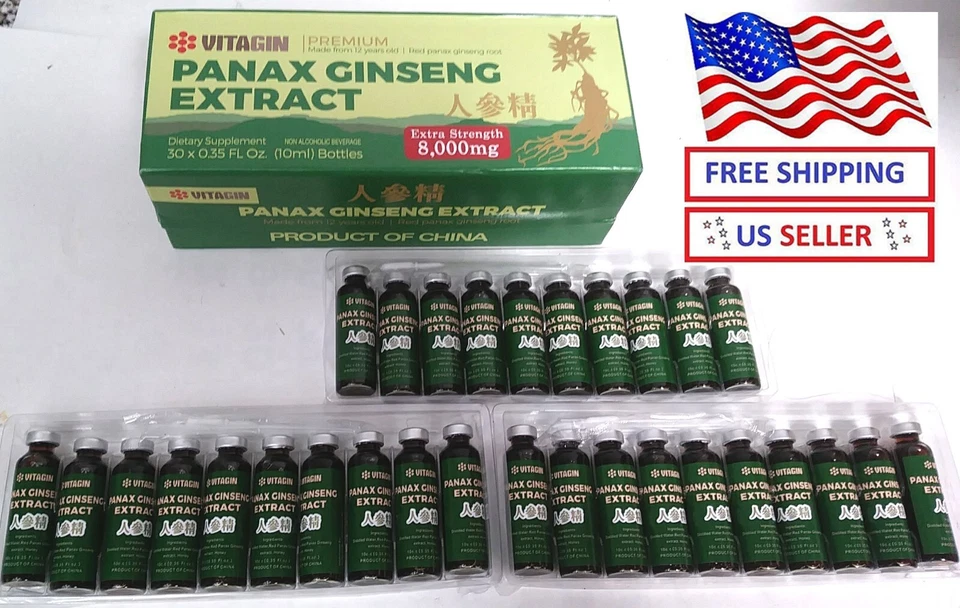 Red Panax Ginseng Extract 10 Bottles Extra Strenght 8000 Ml 12 Year Root