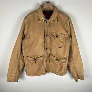 Vintage Abercrombie & Fitch Wool Blanket Lined Canvas Chore Cargo Jacket Large - Picture 1 of 20