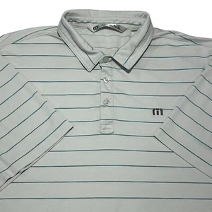 Travis Mathew Golf Polo Shirt Mens Large Grey Blue Short Sleeve Top - Picture 1 of 9
