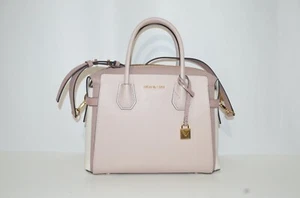 NWT MICHAEL KORS MERCER BELTED TRICOLOR PEBBLE LEATHER SATCHEL MSRP $358 - Picture 1 of 7