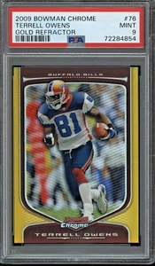 2009 Bowman Chrome Gold Refractor #76 Terrell Owens /50 PSA 9 HOF - Picture 1 of 2